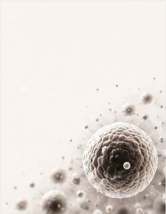A microscopic cluster of spherical molecular structures